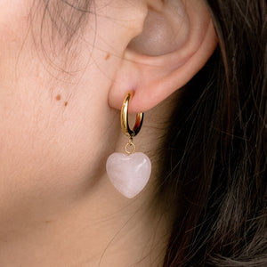 Natural Stone Heart Earrings