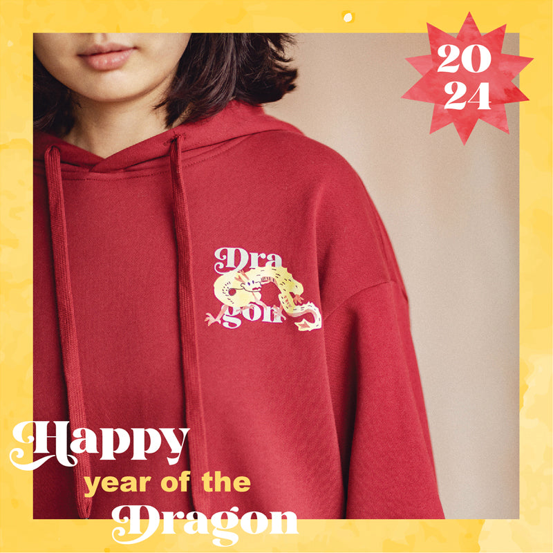 Year of the Dragon 2024 Chinese zodiac Lunar New Year Hoodie Pullover / Red