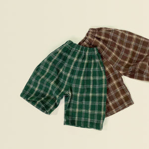 Kids Korean Style Over The Knee Checked Trousers