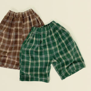 Kids Korean Style Over The Knee Checked Trousers